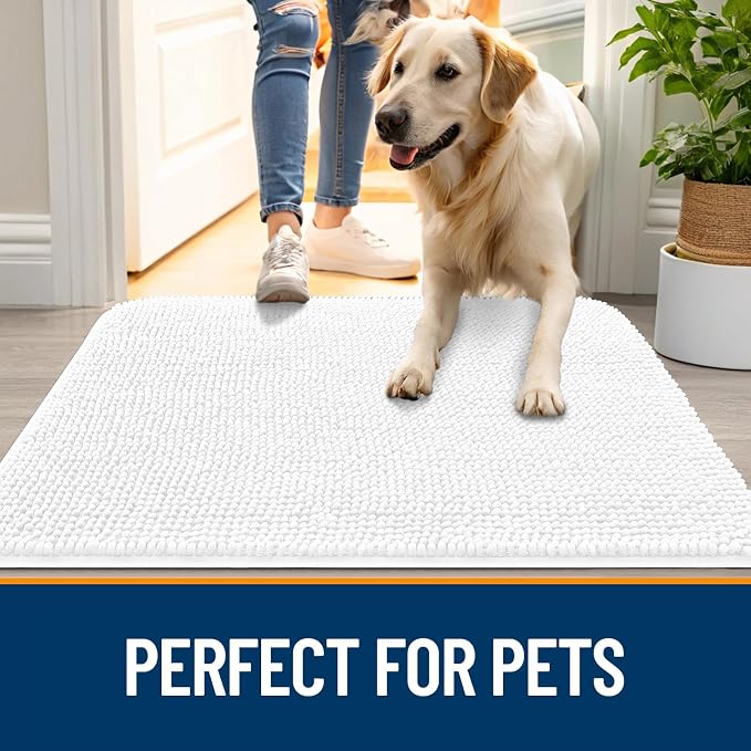 OLANLY Dog Door Mat for Muddy Paws 70x32, Super Absorbent Chenille Mud Mat | - Image 6