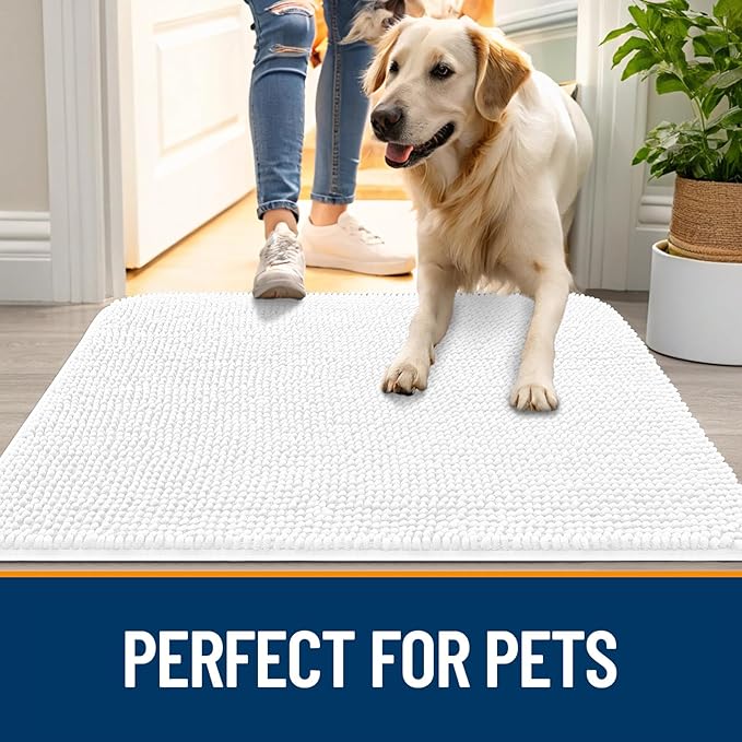OLANLY Dog Door Mat for Muddy Paws 30x17, Super Absorbent Chenille Mud Mat | - Image 6