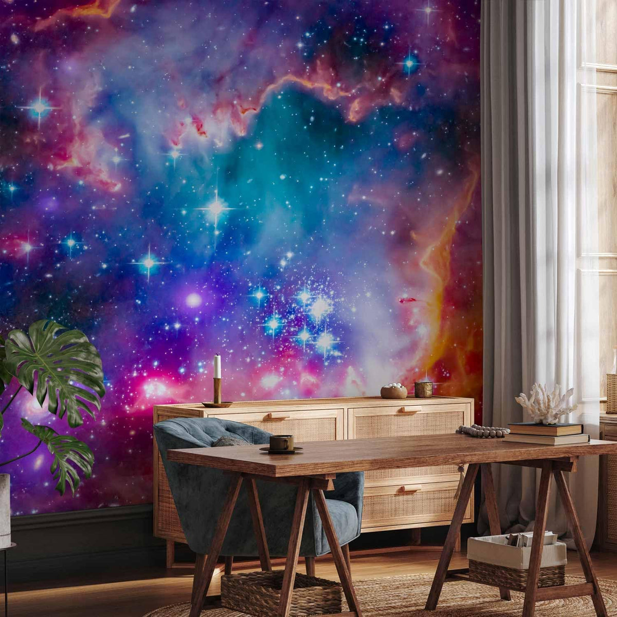 artgeist Premium Wall Mural Abstract 157x110 in - Non-Woven Wallpaper Fleece Wall Decor Photo Print Picture Image Design Abstract Cosmos Sky Star i-G-10010-a-a