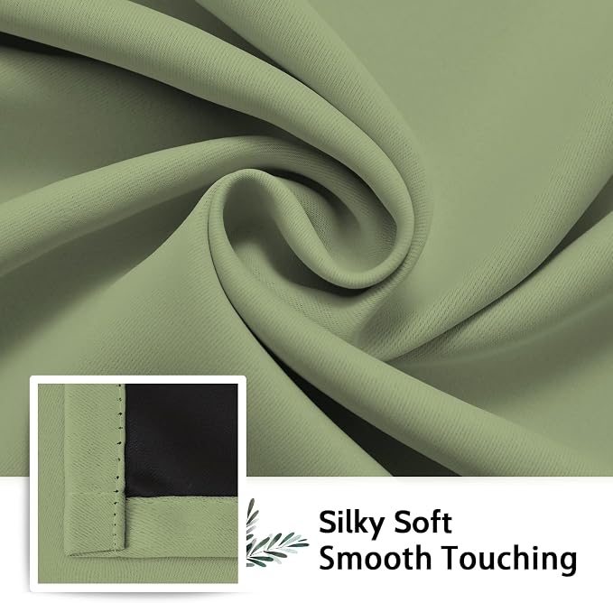 SimpleHome Sage 100% Blackout Curtains Room Darkening Living Room 96 Inch | - Image 7