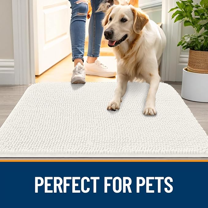 OLANLY Dog Door Mat for Muddy Paws 47x17, Super Absorbent Chenille Mud Mat | - Image 6