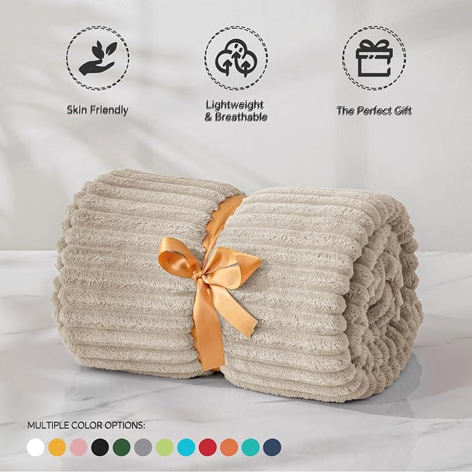 BEDELITE 3D Ribbed Jacquard Linen King Size Blankets - Image 4