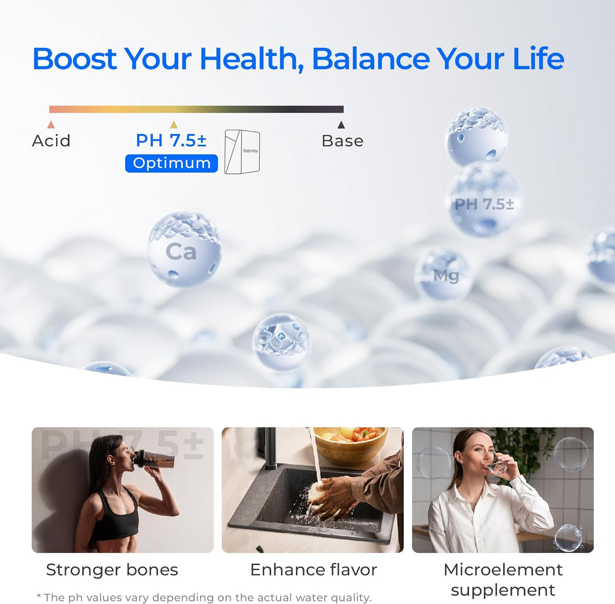 Waterdrop X16-Alkaline Tankless Reverse Osmosis System, NSF/ANSI 42&58&372 Certified, 1600 GPD RO Filter System, 11-Stage Filtration, UnderSink, 3:1 Pure to Drain, Alkaline Mineral pH+, BPA Free