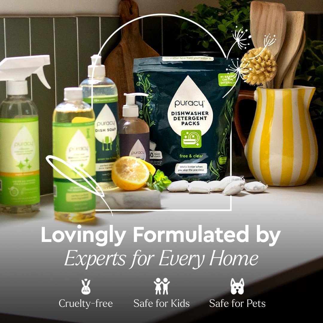 Puracy Laundry Detergent - Enzyme-Powered Liquid Laundry Detergent Concentrate, Natural LaundryDetergent Seen on TikTok, Non-Toxic (Cherry Blossom, 16 fl oz, 64 Loads)