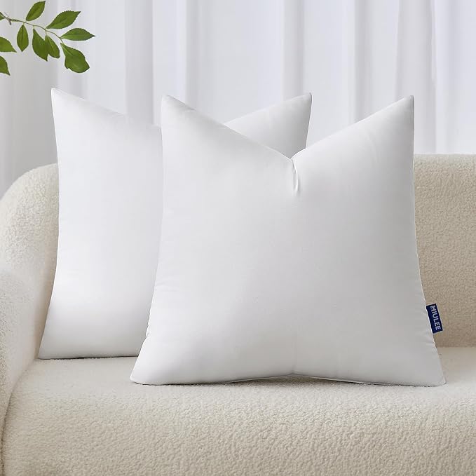 MIULEE 20x20 Pillow Inserts Set of 2, Throw Pillows by MIULEE