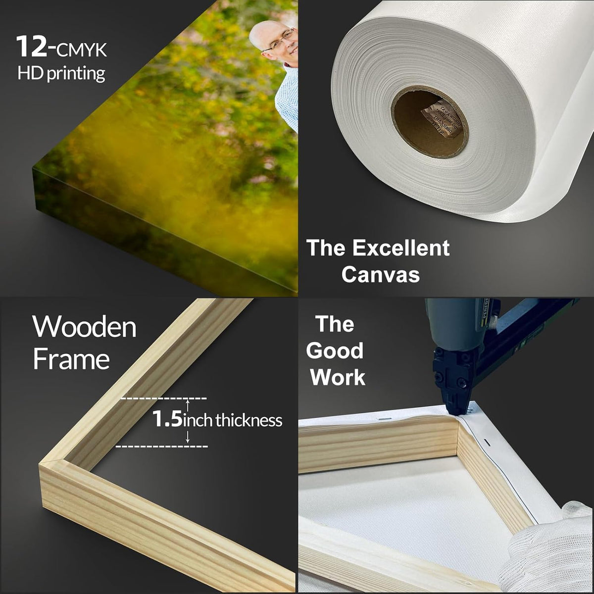 Wewejia Custom Canvas Prints with Your Photos for Family, 12x12inch Personalized Canvas Picture Wall Prints Best Custom Wall Decor for Living Room Bedroom Dining Room Office Easy to hang