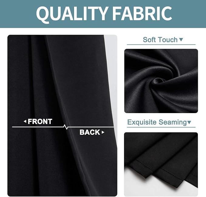 ChrisDowa Blackout Curtains for Bedroom and Living Room 102 Inches Long | 2 - Image 3