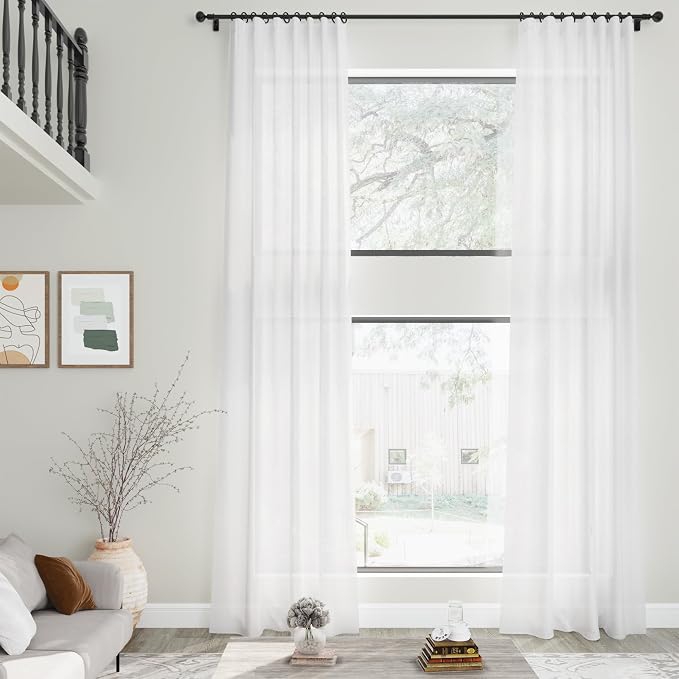 Extra Long Curtains 2 Panels Set 122 Inches Long - Image 2