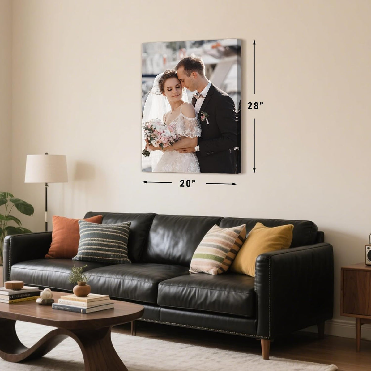 Personalized Custom Canvas Prints with Your Photos & Text, Customized Picture Print, Transform Own Images Into Framed Wall Art Digitally Printed Photo to Canvas, Keepsakes Gifts for Family 20x28’’