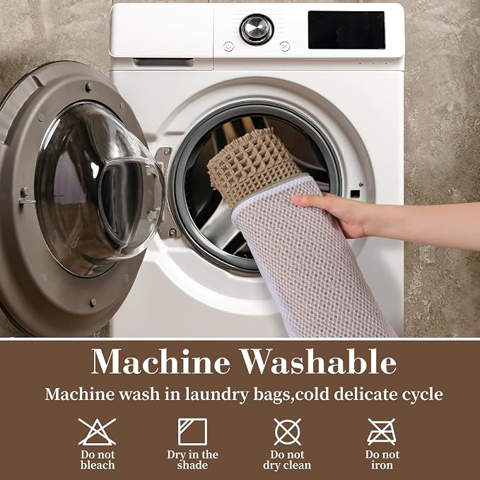 RESARE Waffle Bath Mat for Bathroom, Non Slip Bathroom Rugs 18"x30" Brown | - Image 6