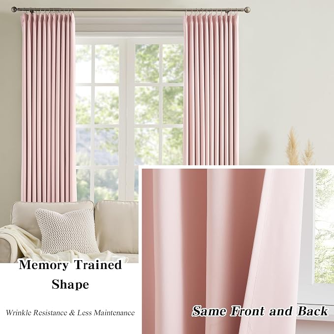 Pinch Pleated Curtains 92 Inches Long, Home Fashion Microfiber Thermal - Image 6