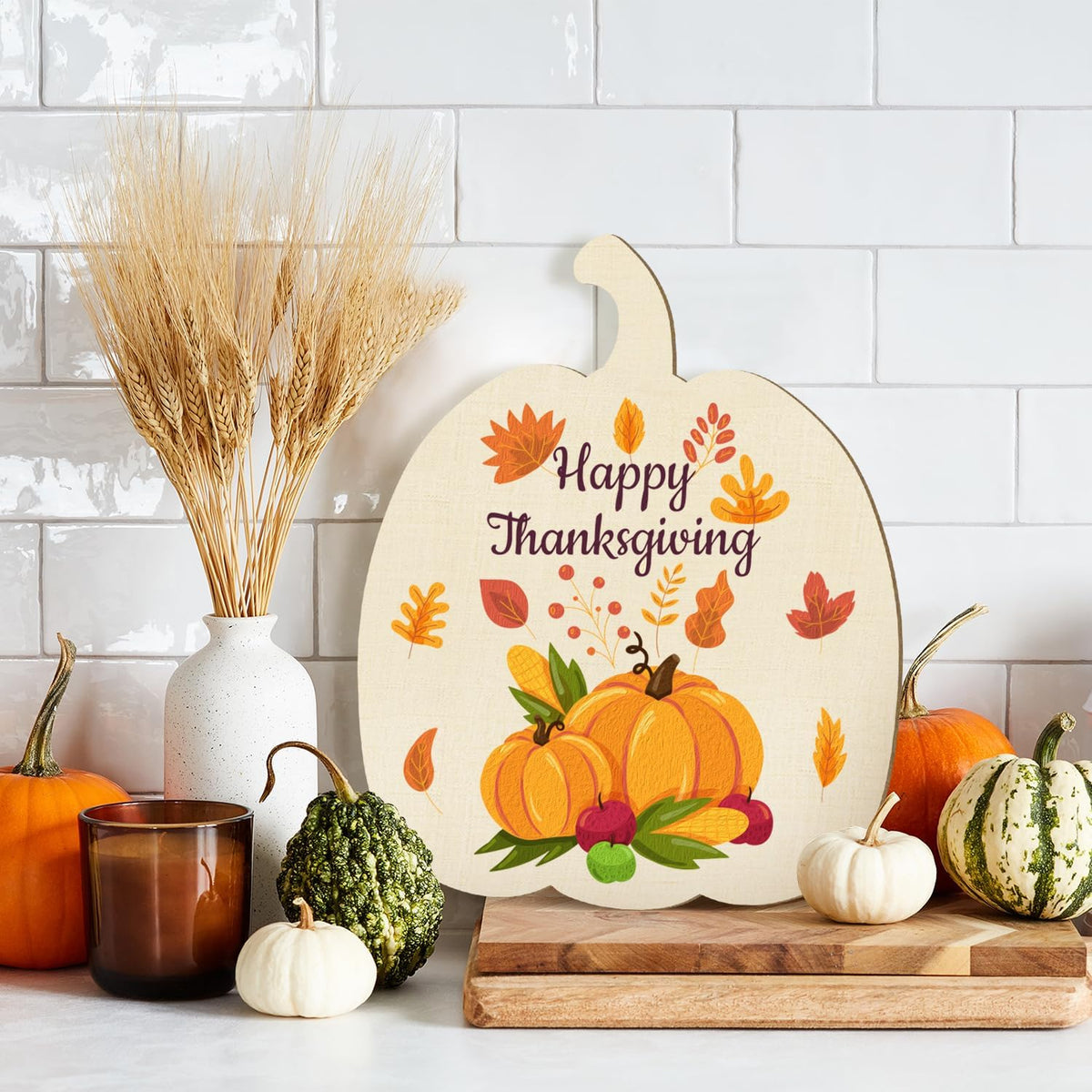 Wooden Pumpkins Ornaments to Paint Halloween Thanksgiving Decoration Cutouts Unfinished 6Pack, DIY Blank Unfinished Pumpkin Ornament for Home Harvest Crafts Autumn Decoration（3 Style）