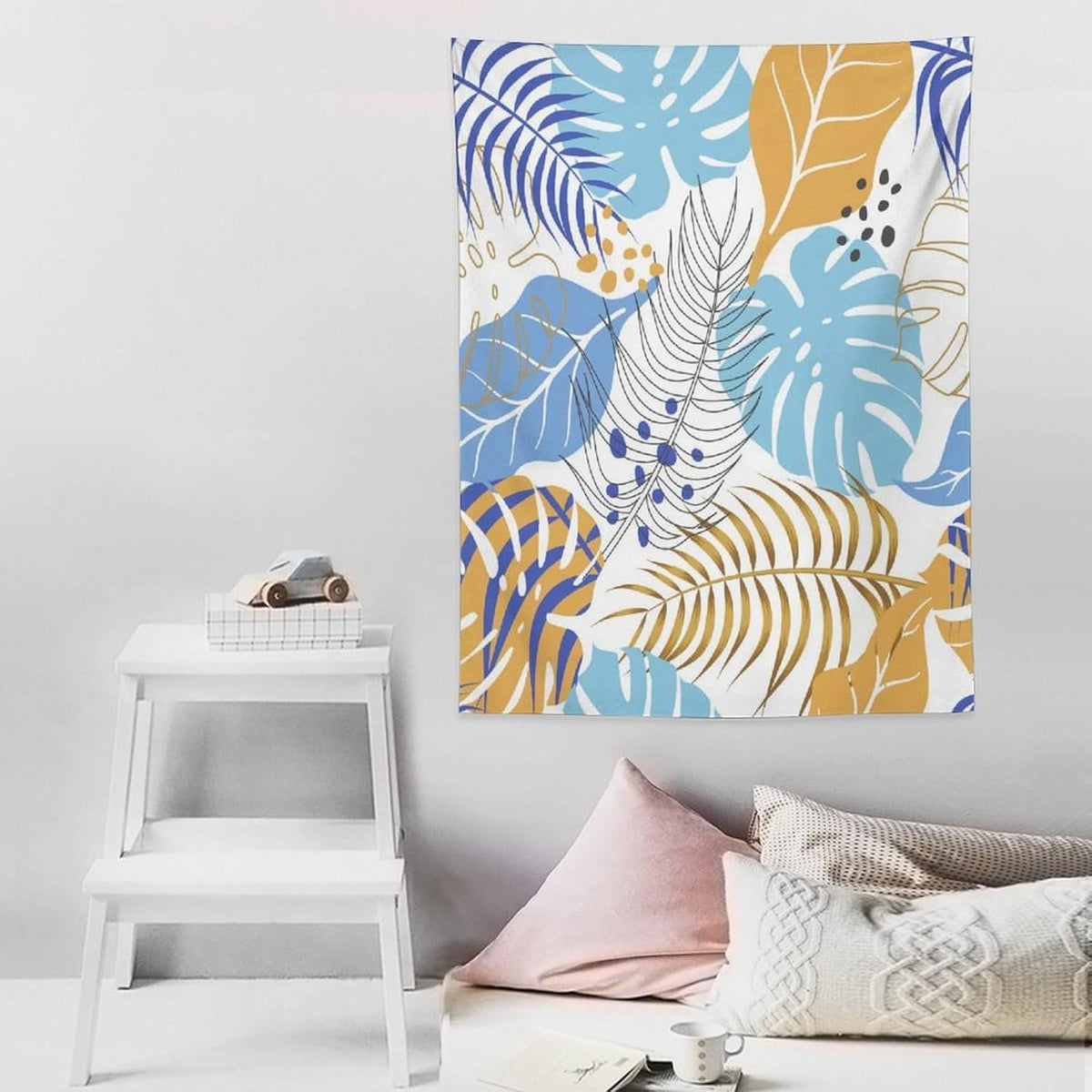 ICMOLYYENLO Tropical Palm Leaves Wall Tapestry, Wall Art for Room Decoration Beautiful Wall Hanging for Bedroom Living Room Dormitory Apartment 40x60 Inch