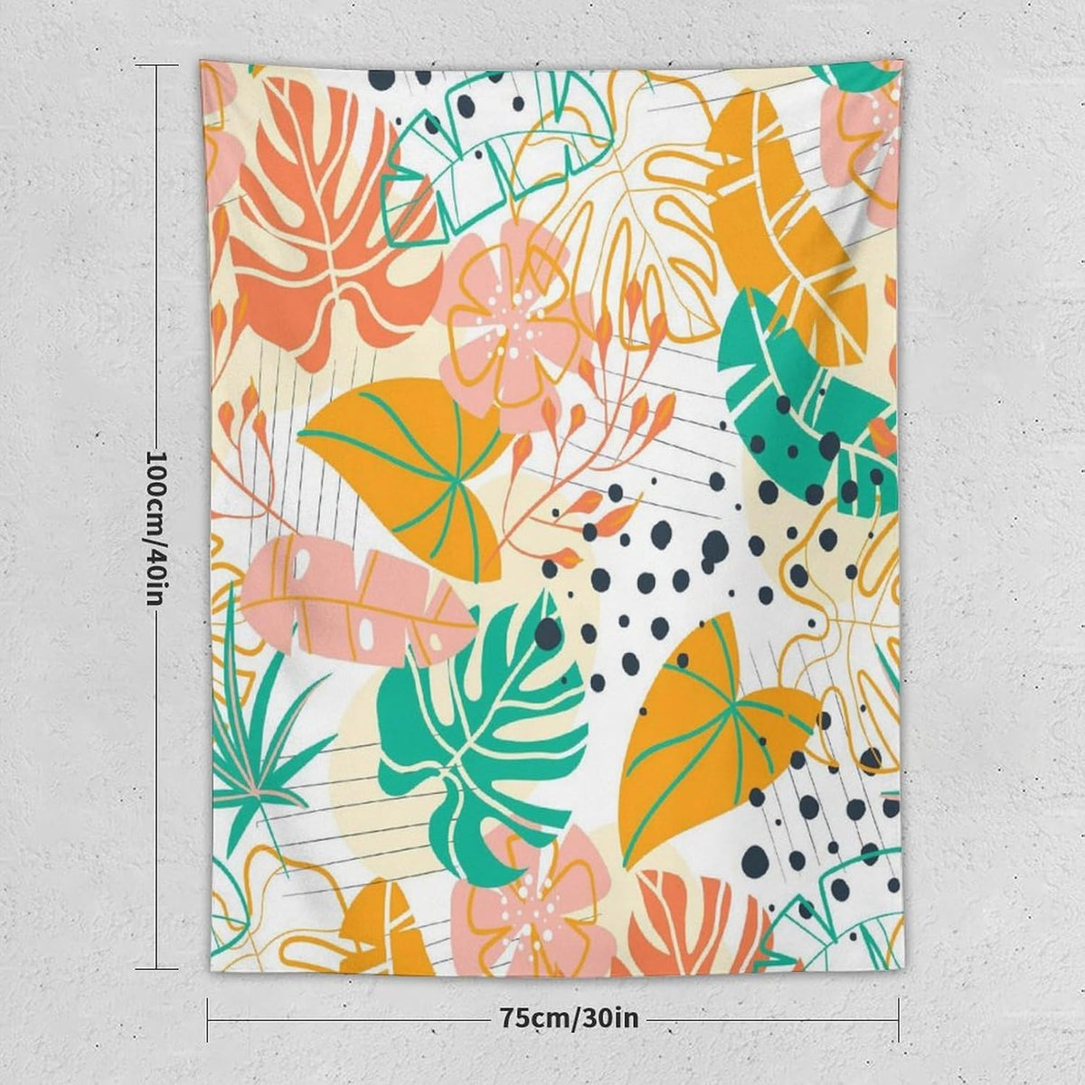 ICMOLYYENLO Tropical Palm Leaves Wall Tapestry, Wall Art for Room Decoration Beautiful Wall Hanging for Bedroom Living Room Dormitory Apartment 30x40 Inch