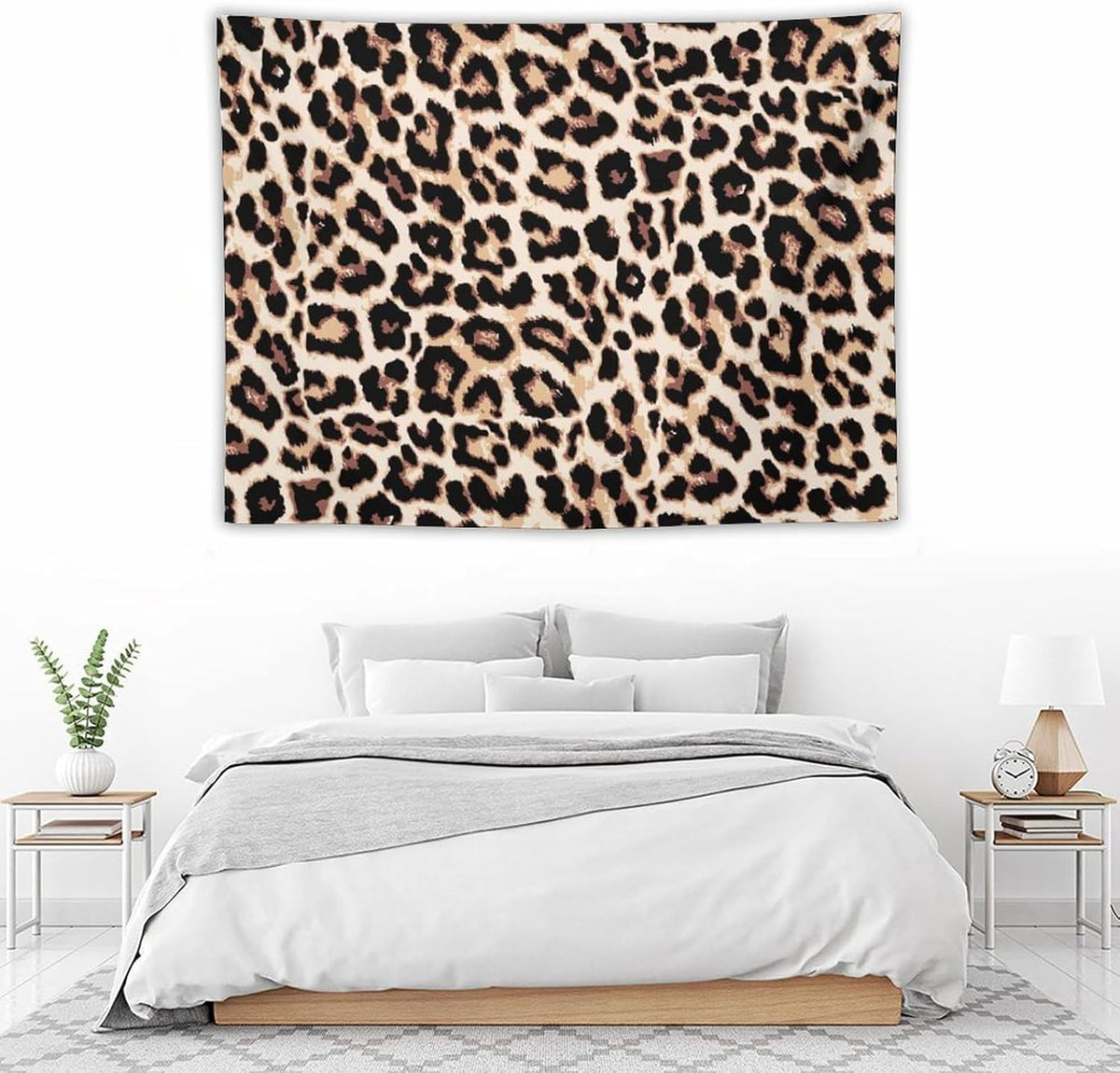 HZOHNAGO Leopard Print Tapestry Rustic Brown Leopard Wild Animal Printed Wall Tapestry Painting Wall Hanging for Bedroom Living Room Dorm 40" W x 30" H