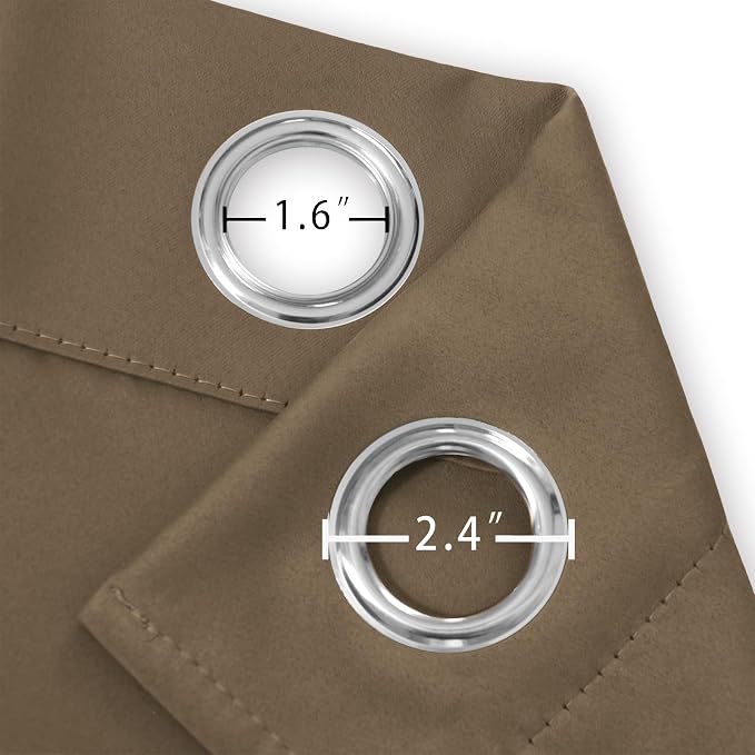 Brown Blackout Curtains 66 x 63 Inch Length/Set of 2 Curtain Panels/Thermal - Image 5