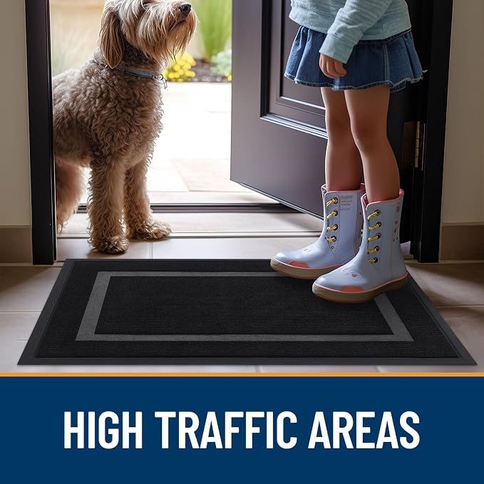 OLANLY Front Door Mat Outside 59x40, All-Season Heavy-Duty Rubber Doormat | - Image 7