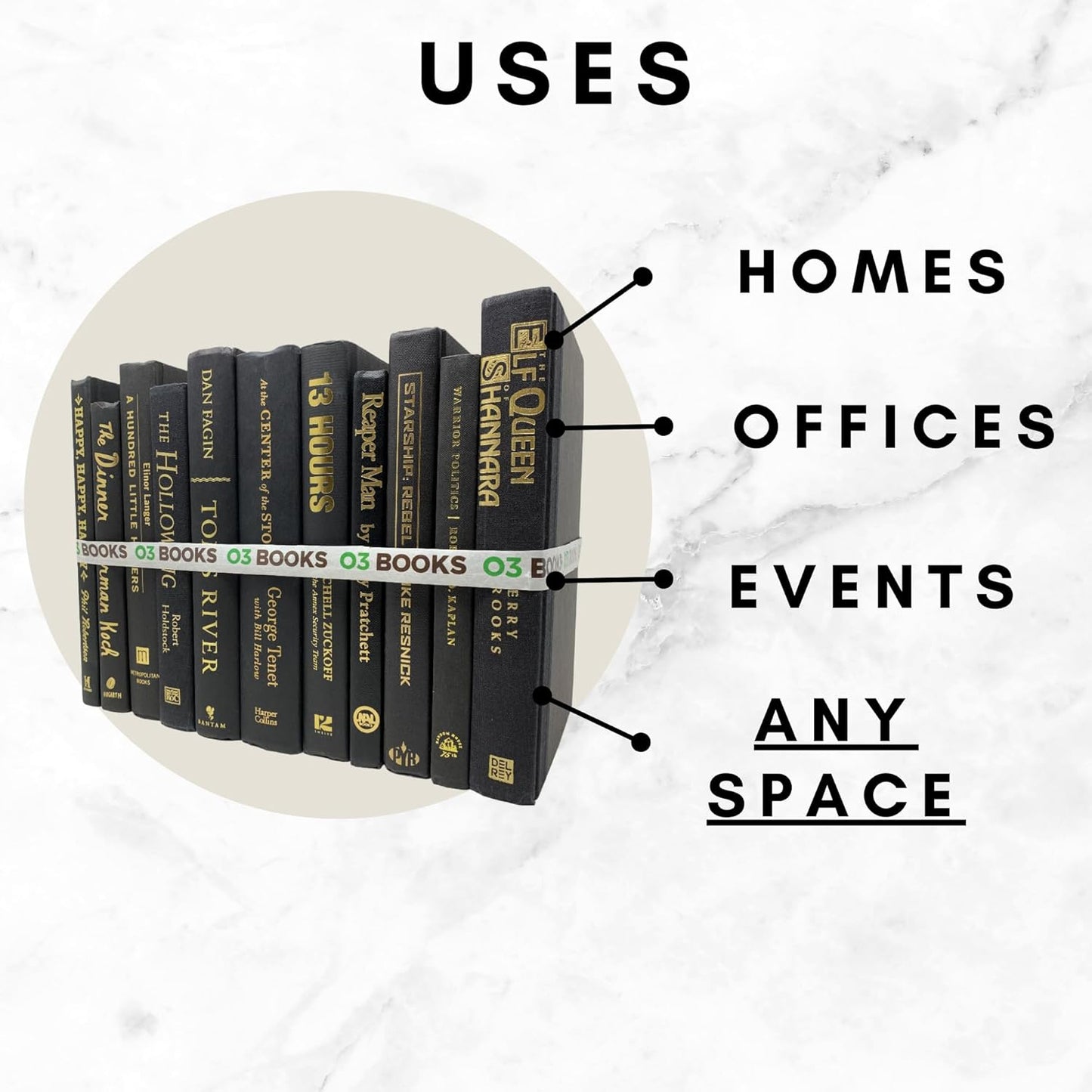 Curated Decorative Books Hardcover Décor Books for Home Décor, Choose Color, Interior Design, Office, Wedding Display, Instant Library, or Staging (One Foot, Blue)