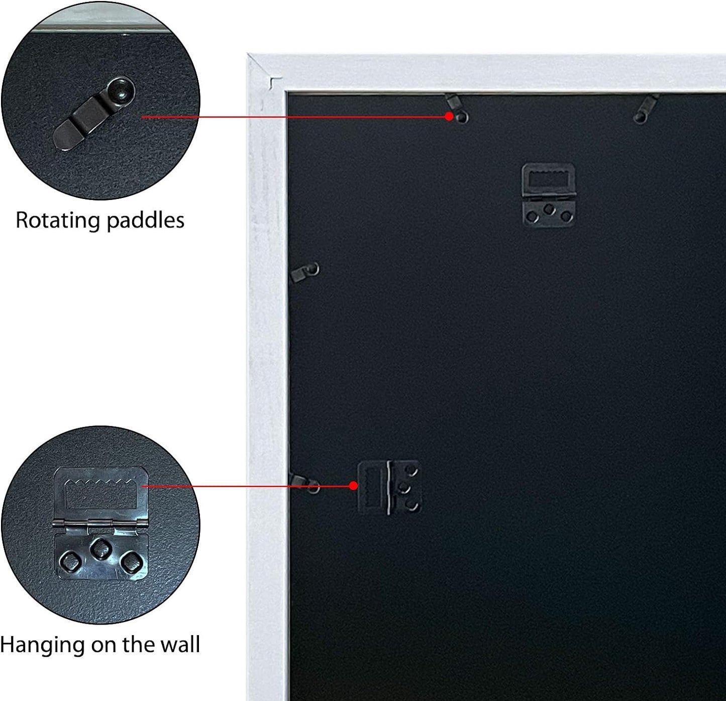 VCK 16x20 Poster Frames 3 Pack White MDF Wood and Polished Plexiglass Frame,Display Pictures in Horizontal and Vertical