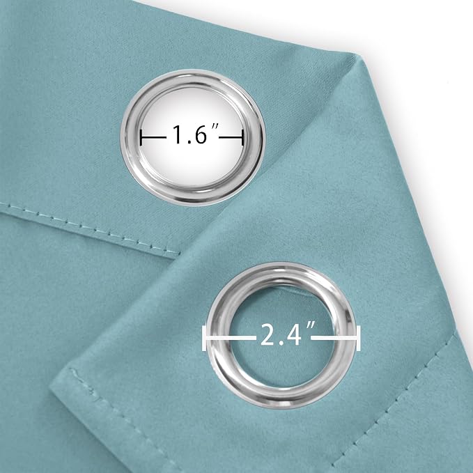 Stone Blue Blackout Curtains/38 x 54 Inch/Set of Two Panels Grommet Living Room - Image 5