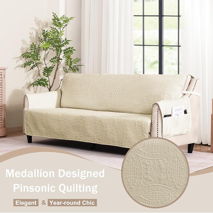 Camel Quilted Recliner Covers, Waterproof Recliner Chair Covers, Lazy Boy Chair - Image 9