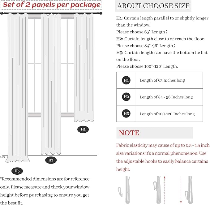 Semi Sheer Natural Linen Greyish Brown Curtains 86 Inches Long 2 Panels Set - Image 7