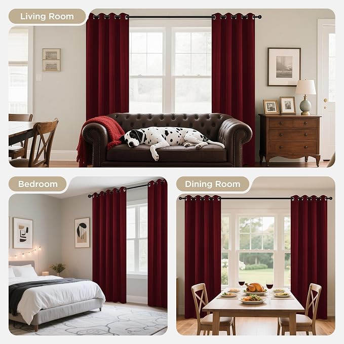 Joydeco Long Blackout Curtains for Bedroom & Living Room 120 Inch 2 Panels | - Image 8