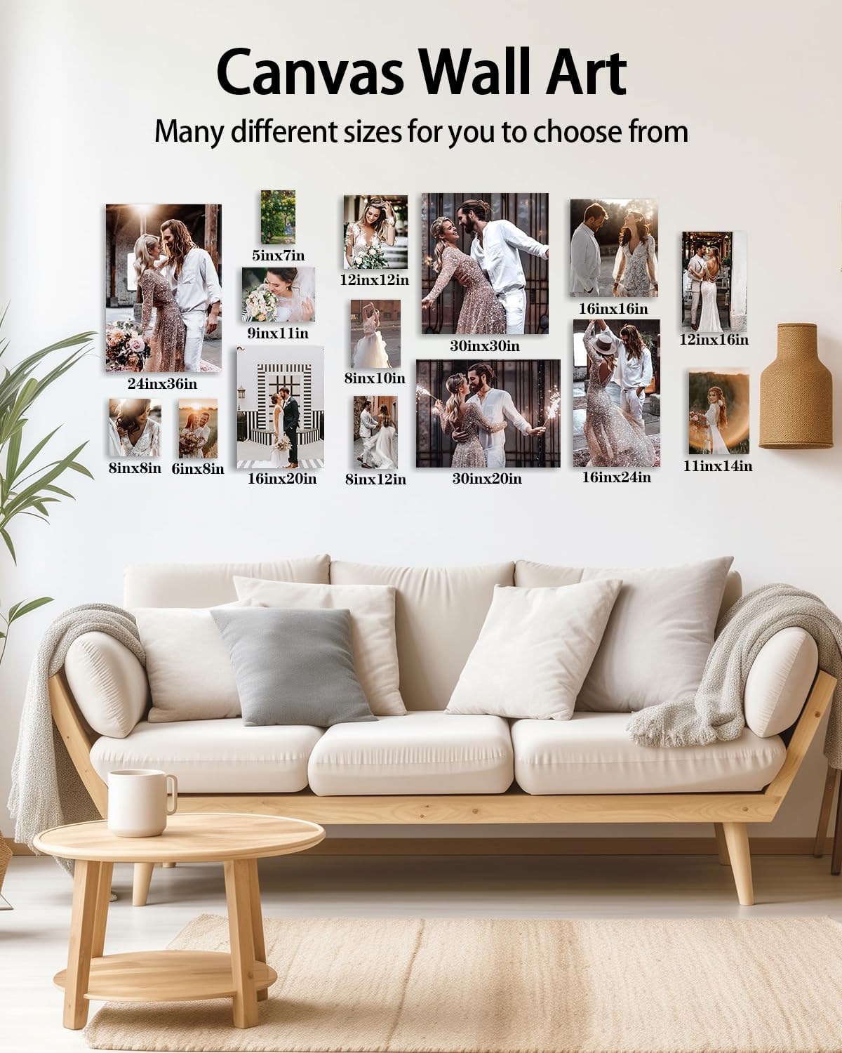 AbcCustomize Custom Canvas Wall Art with Your Photos, Perfect for Living Room, Bedroom, Farmhouse Decor, Personalized Gifts