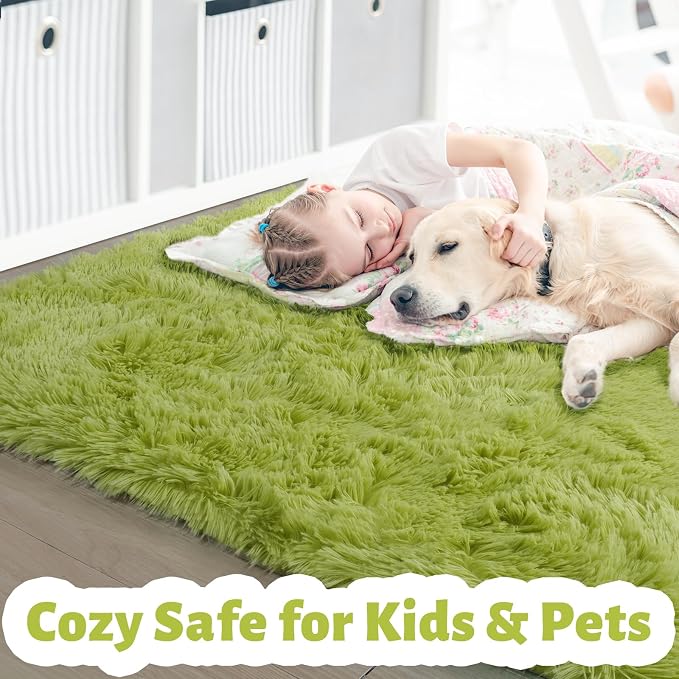 Amdrebio Grass Green Area Rug 8x10 - Image 2