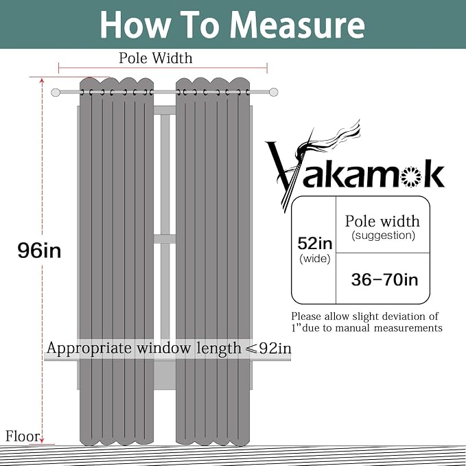 Yakamok Navy Blue 100% Blackout Curtains 96 Inches Long 52" Wide, 2 Panels | - Image 8