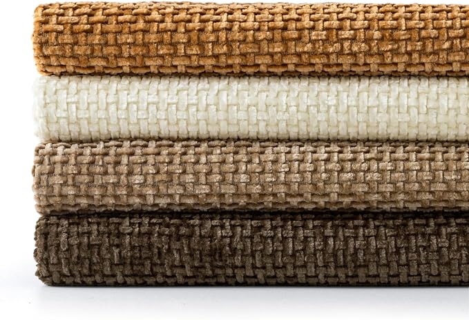 MIULEE Soft Decorative Chenille Fall Pillow Covers Brown 18x18 Pack of 4 | - Image 7