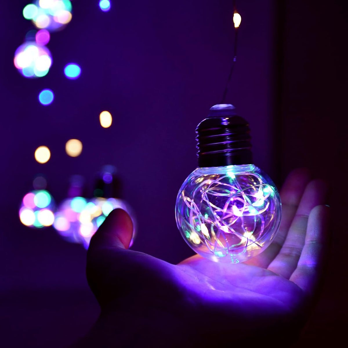 YOLIGHT Wishing Ball Curtain Lights 200 LED Window Curtain String Light with Remote, USB Battery Powered Twinkle Globe Fairy Lights for Wedding Party Bedroom Christmas Decoration (Multi-Colored)