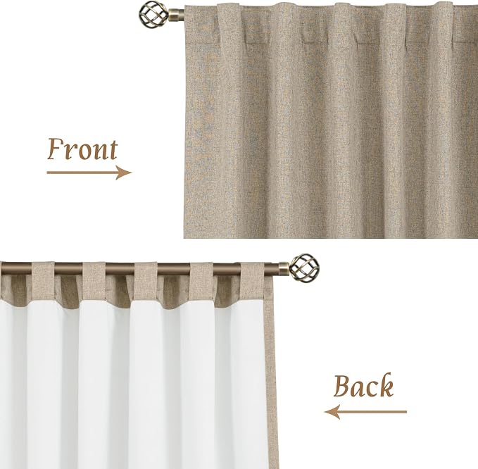 Natural 100% Blackout Linen Curtains 48 Inches - Image 8