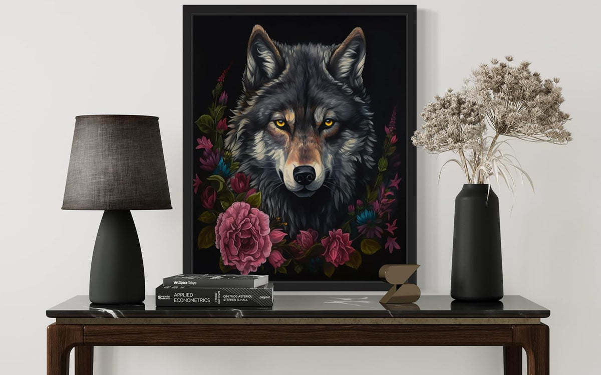 Vintage Wolf Poster Art Print, Halloween Scary Wall Art Academia Spooky Painting Decoration for Horror Prints, Gothic Posters Bedroom Decor 89 (Vintage Wolf, 8 x 10 inches, Unframed)