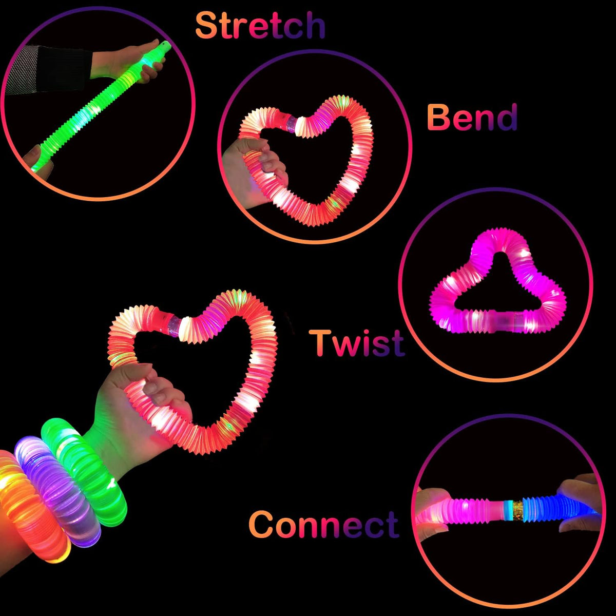 Glow Sticks Bulk Party Favor Supplies for Kids 48 PCS,Glow in Dark Bracelet Necklace Accessories for Birthday Wedding Camping Parade Throw,Halloween Handouts Giveaways Prizes for Toddlers Boys Girls