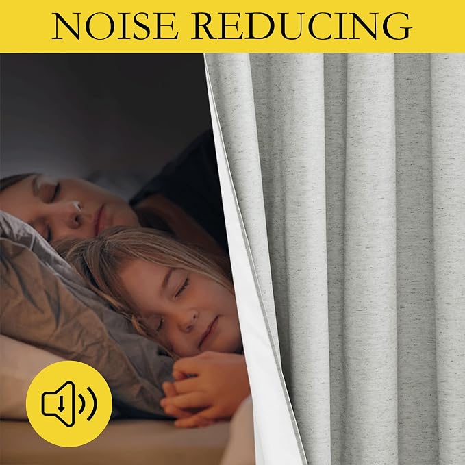 NICETOWN Grey Noise and Lights Block Out Curtains, 2 Panels, 42-inch W by - Image 4