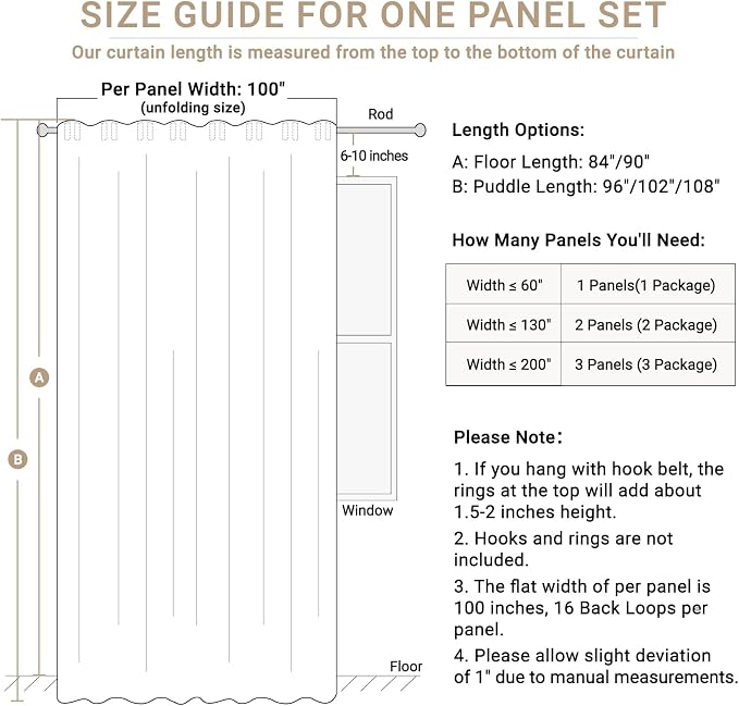 Linen Textured Total Blackout Sliding Door Curtains 84 Inches Long, Thermal - Image 7