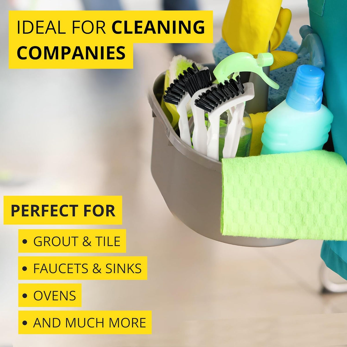 6-Pack Grout Cleaner Brush Scrub Set - Stiff Bristle Scrubbing & Detail Cleaning Brushes for Household Use on Bathtub, Shower, Kitchen, Tile Floors, Sink, Grooves, Window Tracks, Drains