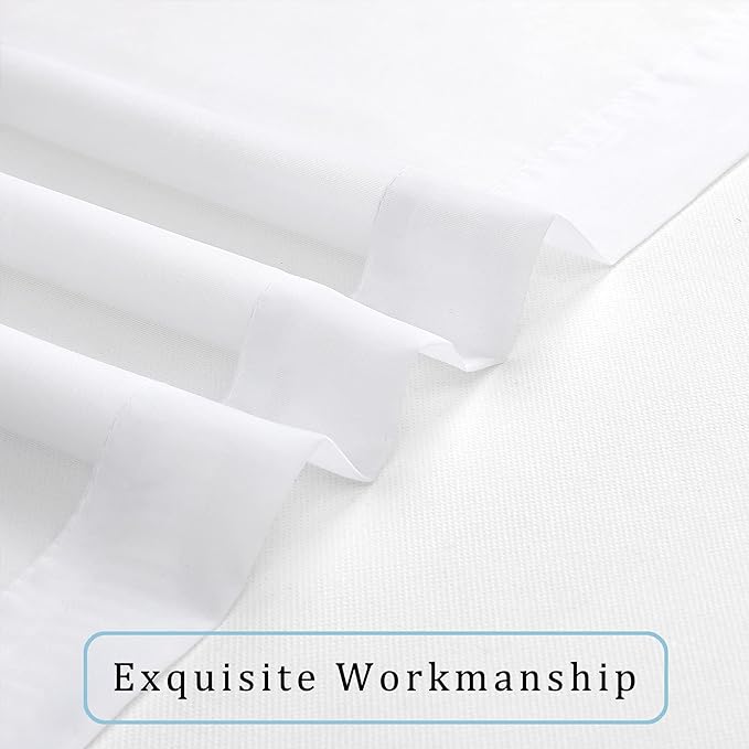Sheer White Curtains Living Room 54 inches Long, Rod Pocket Curtain Sheers - Image 7