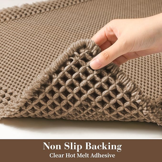 RESARE Waffle Bath Mat for Bathroom, Non Slip Bathroom Rugs 24"x36" Brown | - Image 4