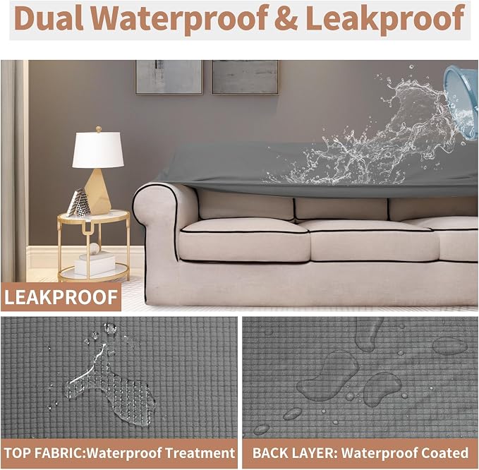 Easy-Going 100% Waterproof Couch Cover, 3 Cushion Oversized Sofa Cover | - Image 3