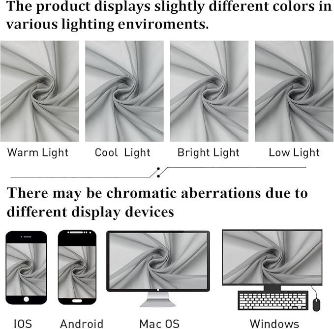 Light Grey Sheer Curtains 78 Inches Long 2 Panels, Light Filtering Voile Airy - Image 7