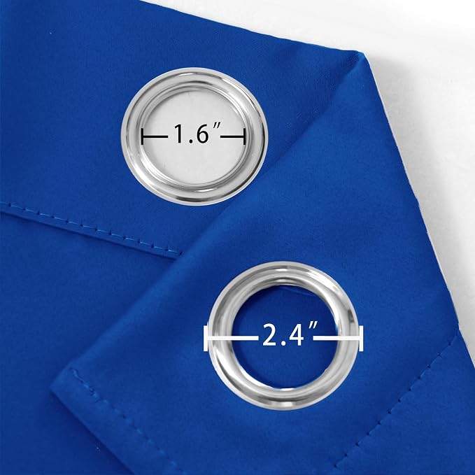 Royal Blue Thermal Blackout Curtains/42 x 84 Inch/Set of 2 Panels Room - Image 5