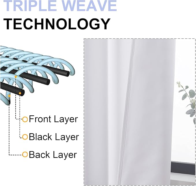 Simplebrand Pure White Light Filtering Curtains - Image 5