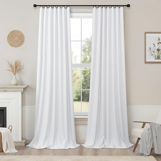 Neutral 10ft Blackout Curtains 120 Inches Long Elegant Cottage Floor Length - Image 9
