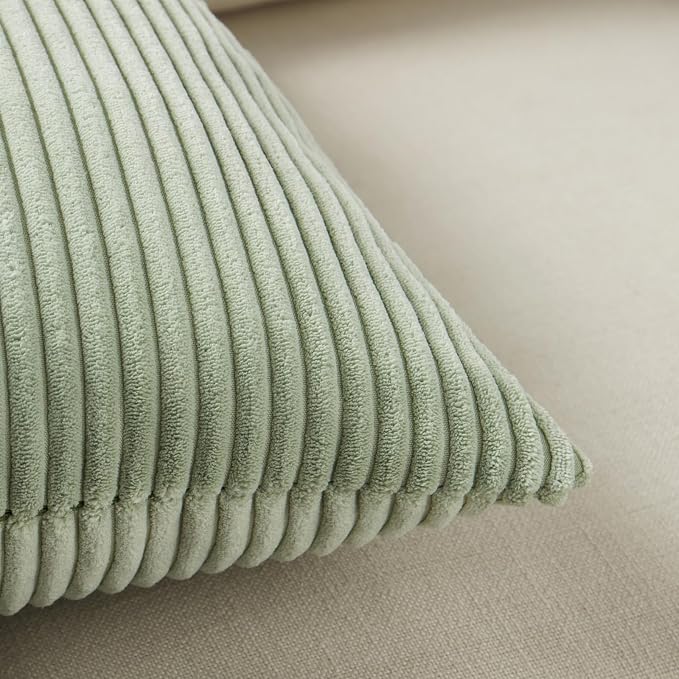 Fancy Homi 2 Packs Sage Green Decorative Throw Pillow Covers 20x20 Inch - Image 5