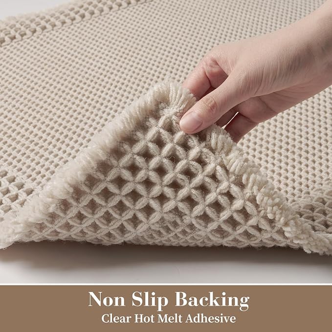 RESARE Waffle Bath Mat for Bathroom Non Slip Bathroom Rugs 24x36 Pale Beige | - Image 4