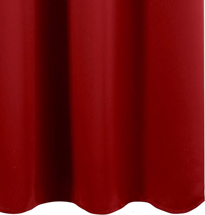 Red Thermal Blackout Curtains/52 x 108 Inch/Set of 2 Panels Room Darkening - Image 9