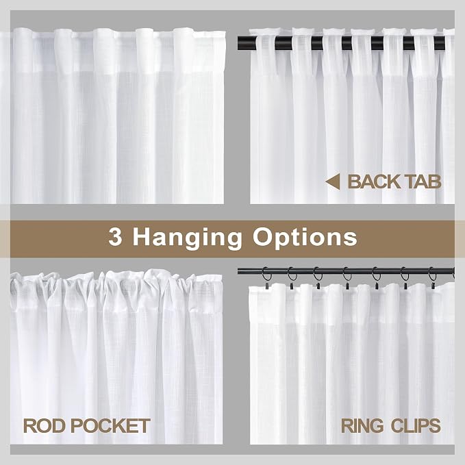 Pitalk White Sheer Curtains 80 Inch Length - Image 6