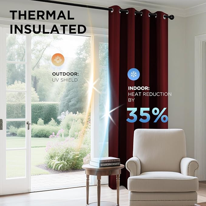 Joydeco Long Blackout Curtains for Bedroom & Living Room 120 Inch 2 Panels | - Image 5
